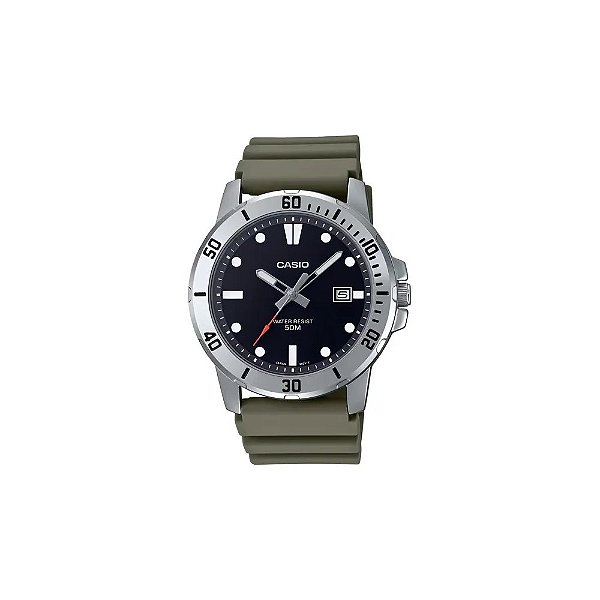Relógio Casio MTP-VD01-3EVUDF Analógico Masculino - Verde/Preto