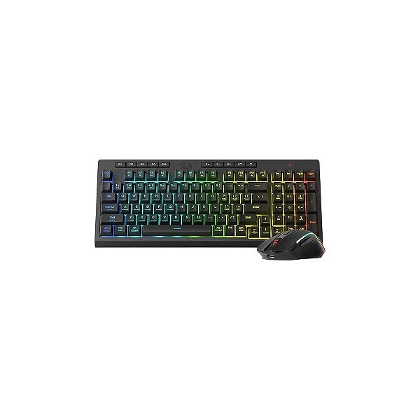 Kit Teclado Gamer + Mouse Redragon S142 RGB Sem Fio - Preto