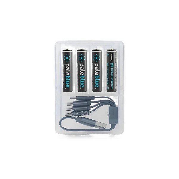 Pilha Recarregável Paleblue AAA 600 mAh USB-C - 4 Unidades