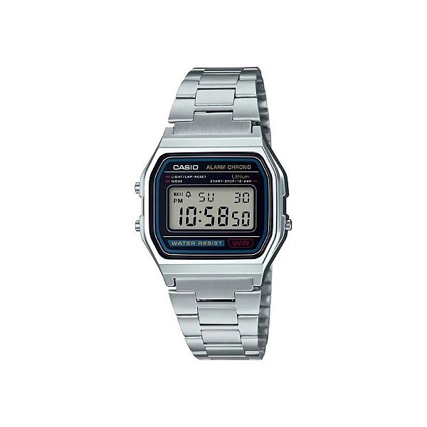 Relógio Casio Vintage A158WA-1DF Digital Unissex Prata