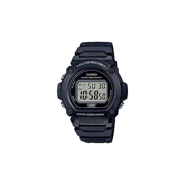 Relógio Casio Illuminator W-219H-1AVDF Digital Masculino - Preto