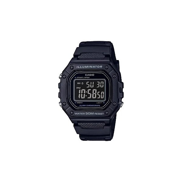 Relógio Casio Illuminator W-218H-1BVDF Digital Masculino - Preto