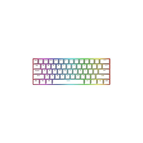 Teclado Gamer Redragon K630 60% RGB Sem Fio Branco