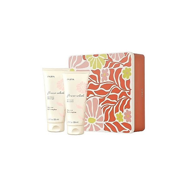 Kit Gel de Banho Pupa Milano Flower Artist Enchanting Rose 200ML + Loção Corporal 200ML - 2 Peças