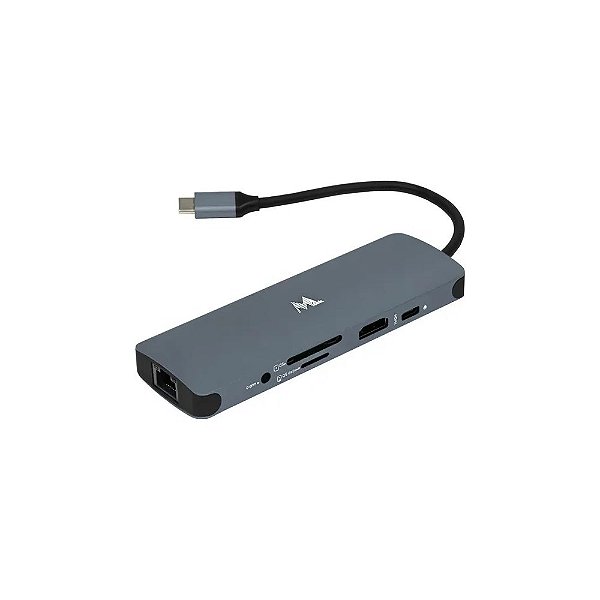 Hub Mtek DS-91TC 9 Em 1 USB-C - Cinza