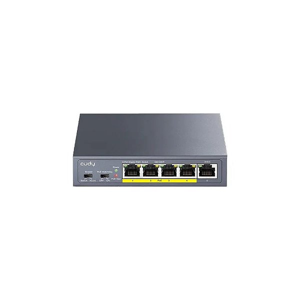 Switch Cudy GS105P 5 Portas Gigabit 4 PoE+ Watchdog 36 W