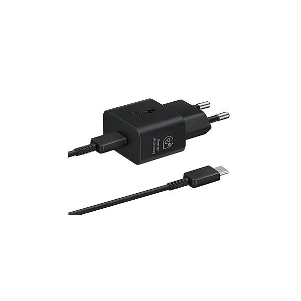 Carregador Samsung EP-T2510XBEGWW USB-C 25 W - Preto + Cabo USB-C