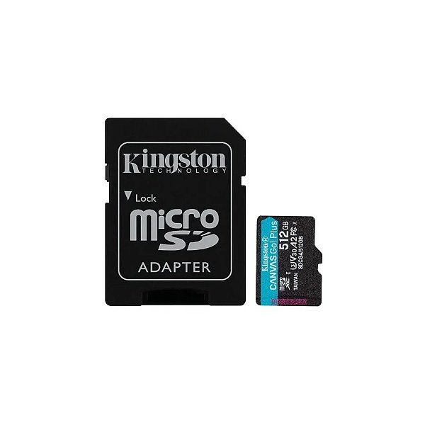 Cartão de Memória Micro SD Kingston Canvas Go! Plus 512GB 200MBS C10 - SDCG4/512G