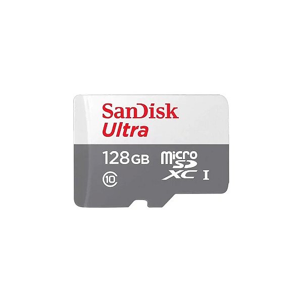 Cartão de Memória Micro SD Sandisk Ultra 128GB 100MB/s C10 - SDSQUNR-128G-GN3TA