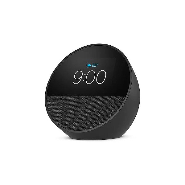 Caixa de som inteligente Alexa Echo Spot com Relógio Bluetooth Wifi Preta
