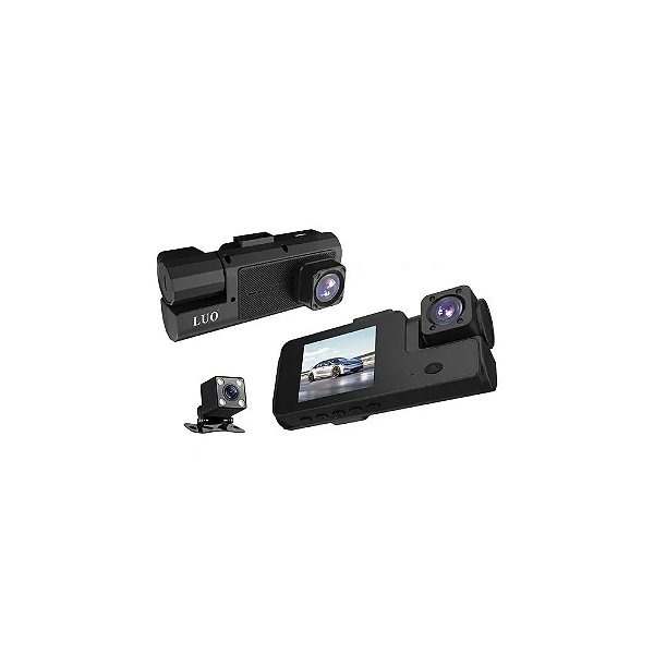 Câmera Carro (DVR) Luo LU-E140 - FHD - 3 Câmeras