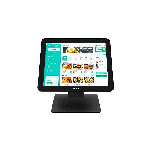 Monitor Touchscreen Capacitivo FTX MT15V1 15" HD (1024 X 768), 5MS, 1XHDMI, 1XVGA (D-Sub), 1XUSB, 1X Jack 3.5MM, Preto