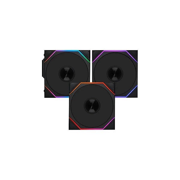 Cooler Ventilador Lian Li Uni Fan TL Wireless 120 X3 Preto 12RTL1W3B Lâmina Reversa