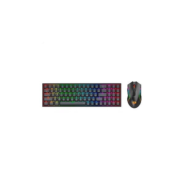 Mouse Mecânico Redragon S136 Preto Sem Fio RGB 78% Mecânico Com Teclado Numérico Wi-Fi / Bluetooth / Cabo
