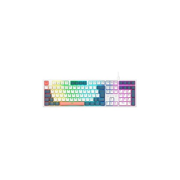 Teclado Redragon K668WBO Trundle RGB Usa Switches Vermelho Branco/Preto/Vermelho