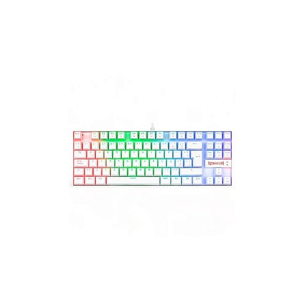 Teclado Gamer Mecânico Redragon Kumara K552W, RGB 80% USB, Switch Outemu Blue, Inglês, Branco