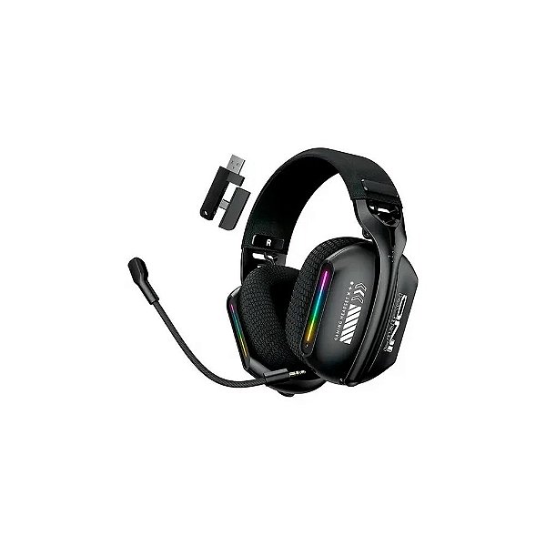 Fone de Ouvido Onikuma c/ Microfone GT808 Wireless Bluetooth/2.4G/Com Fio Preto