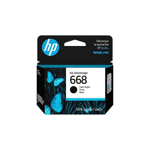 Cartucho HP 7FP37VL 668 Preto