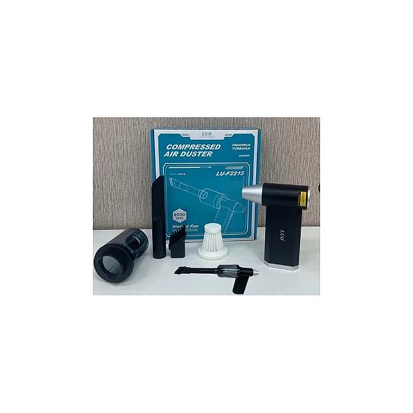 Mini Soprador de Ar + Aspirador de Pó Recarregável Luo LU-F2215 8000MAH Preto