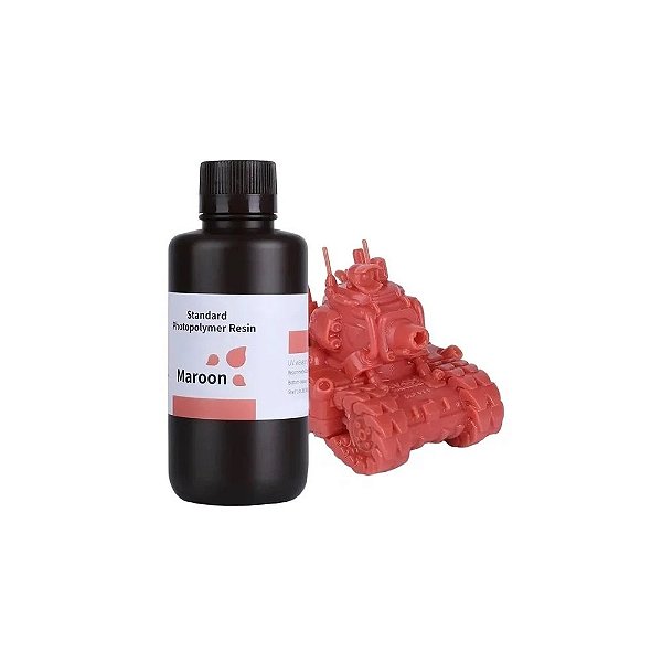 Resina p/Impr 3D Elegoo Standard Maroon 1.0/500G*