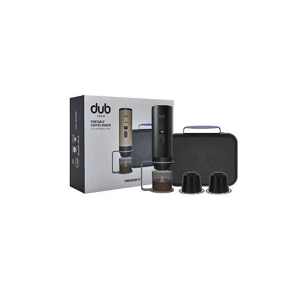 Cafeteira Portátil Dub DBCM Premium Kit 3 em 1 USB-C - Preta