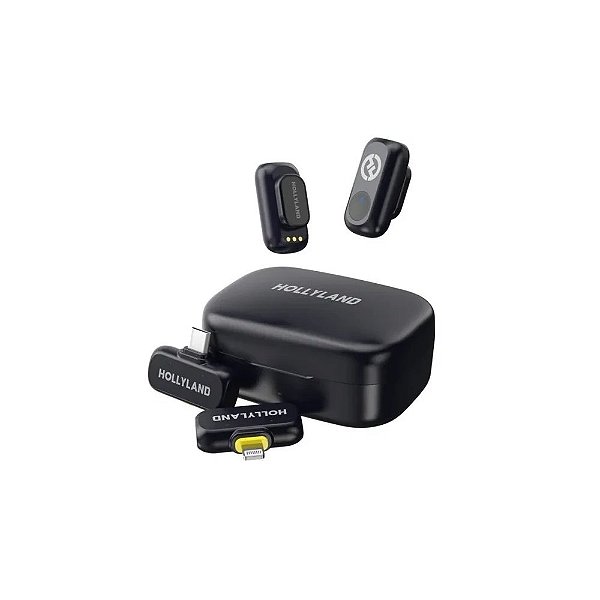 Microfone Wireless Hollyland Lark A1 Combo USB-C/Lightning Cinza Espacial