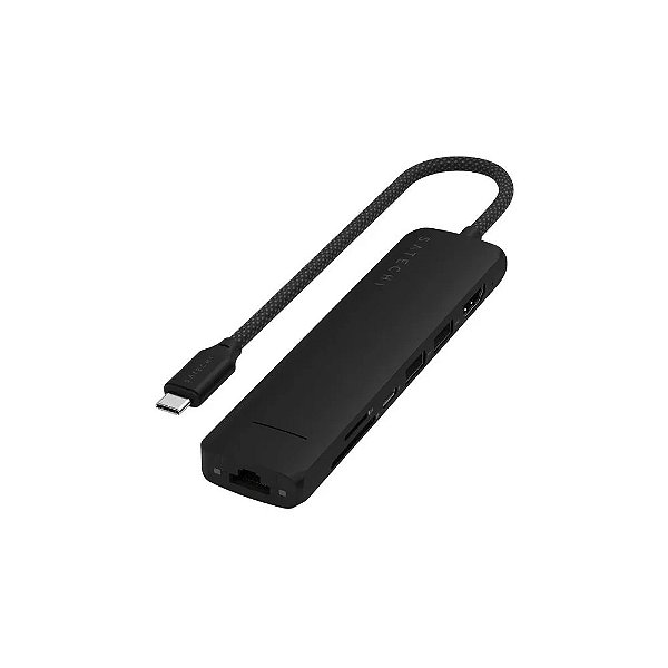 Hub Satechi ST-P7SK Slim USB-C Multipoertos 7 Em 1 - Preto