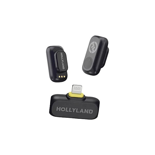 Microfone sem fio Hollyland Lark A1 Mini Duo Lightning - Cinza Espacial