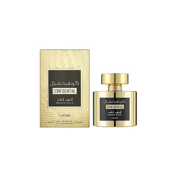 Perfume Lattafa Confidential Private Gold Eau de Parfum Unissex - 100ml