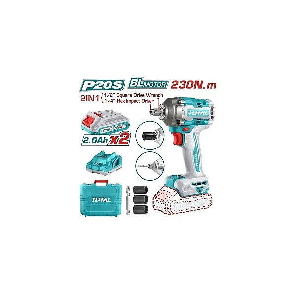Chave de Impacto Total 1/2” com Encaixe 1/4” 20V 230NM