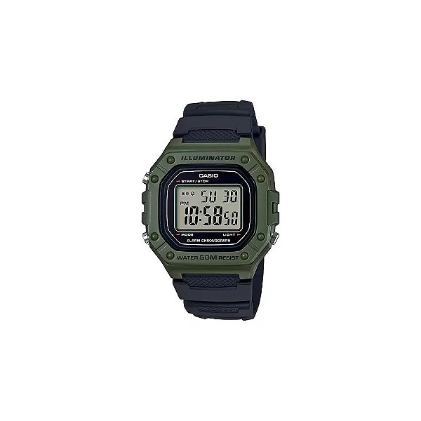 Relógio Casio Masculino Digital W-218H-3AVDF Verde Mate