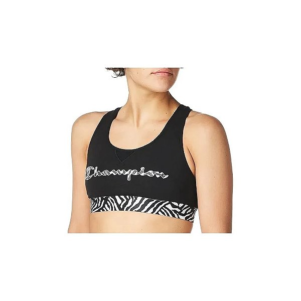 Top Esportivo Feminino Champion Preto Zebra XS
