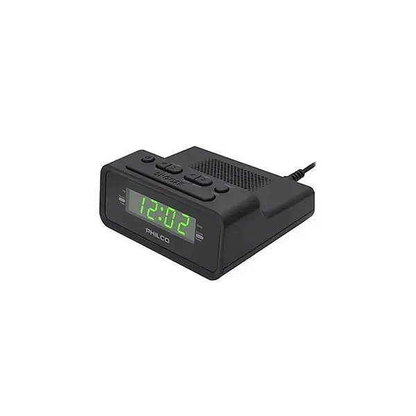 Rádio Relógio Philco PAR1006GR FM - 0,6 Polegadas Preto
