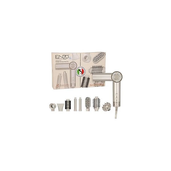 Kit Secador de Cabelo com Escova Enzo EN-6208 8-em-1 220V