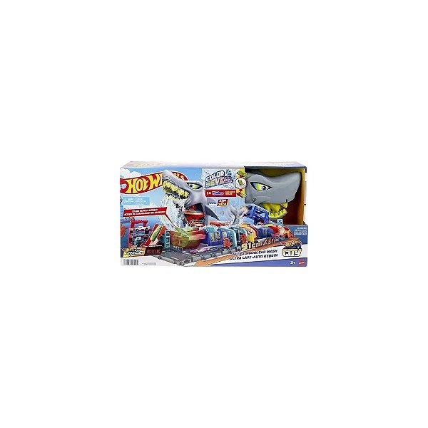 Pista de Brinquedo Mattel Hot Wheels City Ultra Shark Car Wash HTN82