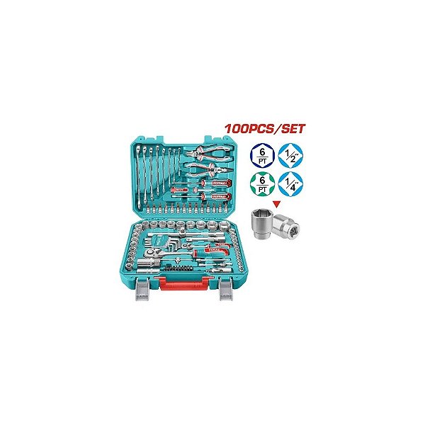 Kit de Ferramentas Total THKTHP21006 100 Peças