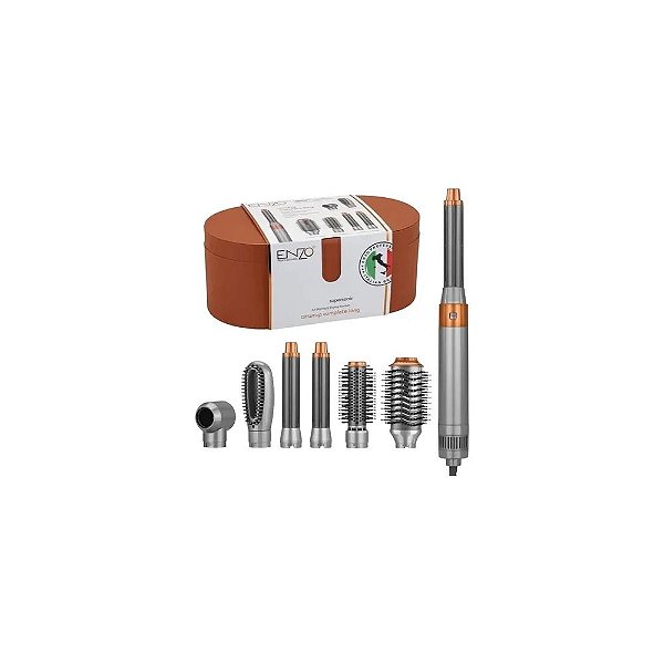 Secador de Cabelo Enzo Airwrap Complete Long EN-4133 6-em-1 Marrom 220V
