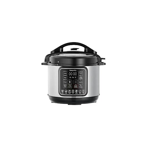 Panela de Pressão Elétrica Smartfy PP01B 6L 1000W 220V Prata/Preto