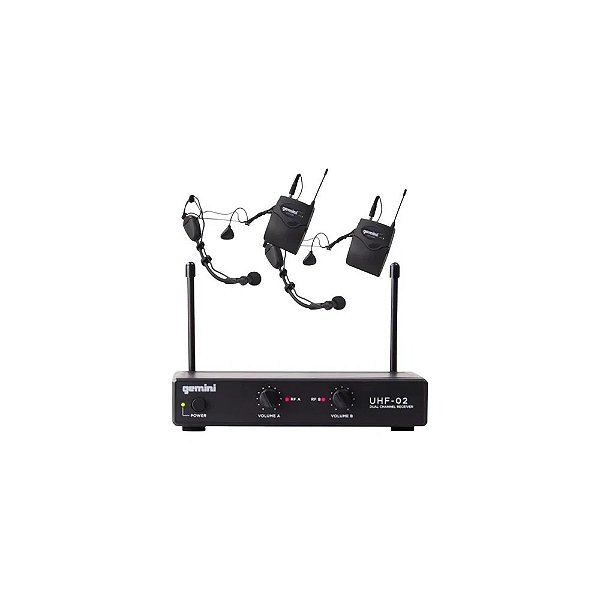 Fone de Ouvido Headset Microfone Dual Gemini 02HL UHF