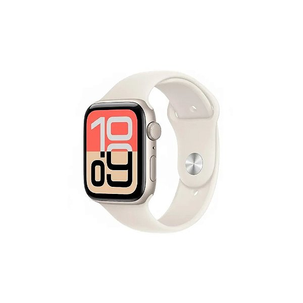 Relógio Apple Series Se 3 44MM MEHJ4LW/A M/L - Pulseira Esportiva Starlight