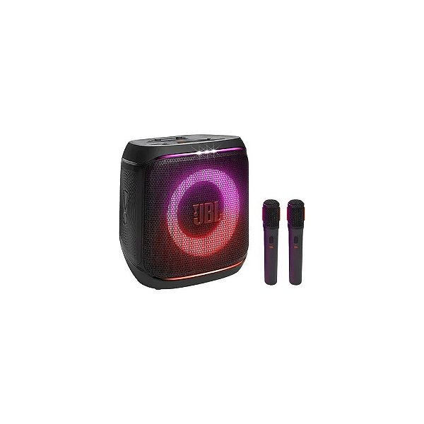 Caixa de Som JBL Party Box Encore com 2 Microfones Bivolt - Preto