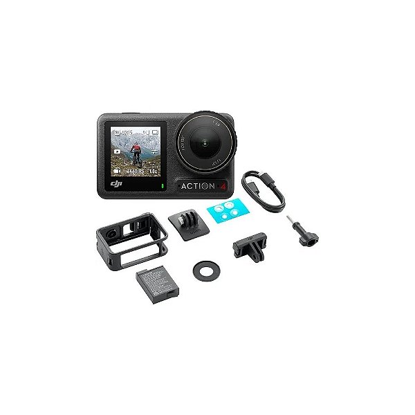 Câmera Dji Osmo Action 4 Standard Combo 4K com Tela Touch de 2,25" Wi-Fi/Bluetooth - Preta