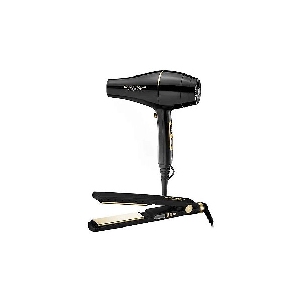 Kit Babylisspro Nano Titanium BNTBGPP43UZ Secador + Prancha - Rosé Dourado