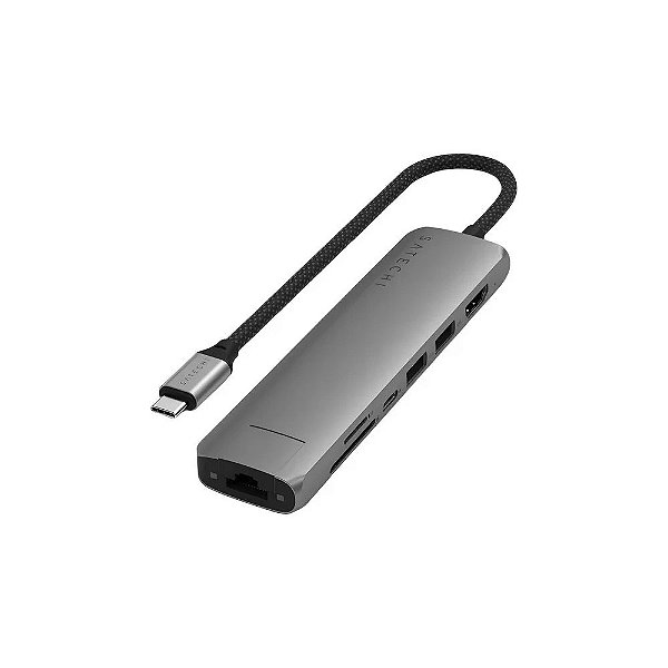 Hub Satechi ST-P7SM USB-C 7 em 1 Slim Adaptador Multiportas Ethernet