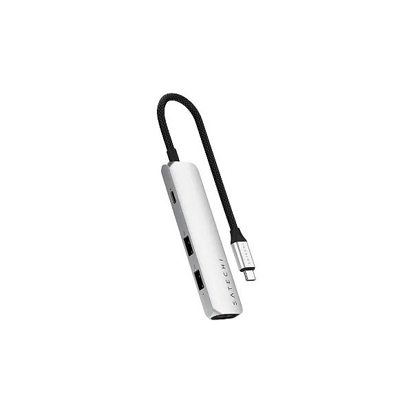 Hub Satechi ST-P4SS Slim Multiport 4 Em 1 4K USB-C Prata