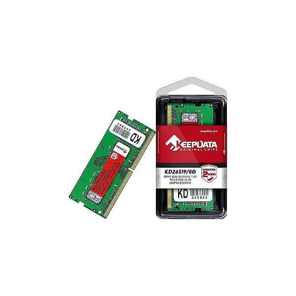 Memória RAM para Notebook Keepdata de 8GB KD26S19/8G DDR4/2666MHZ - Verde
