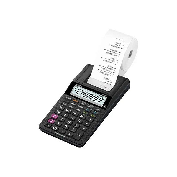 Calculadora Casio HR-8RC-BK com Bobina e Pilha Preto