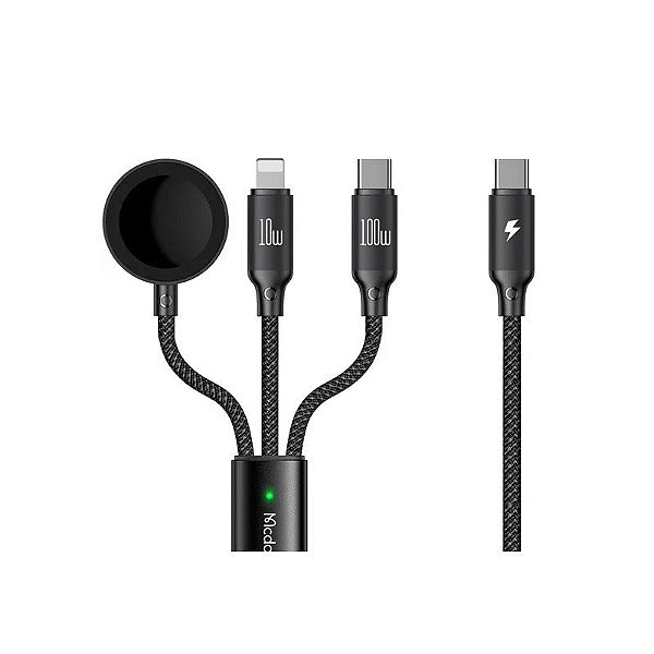 Carregador Mcdodo CA-494 USB-C A Lightning/USB-C/Wireless Charger - Black