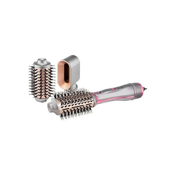 Secador de Cabelos Escova Britania PES19SG 2 Temperaturas/ 2 Velocidades/ 1300W/ Bivolt - Rosa/ Prata