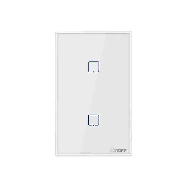 Interruptor de Parede Inteligente Smart Sonoff T2US2C Wi-Fi 2 Botões Bivolt Branco